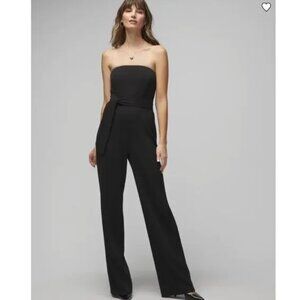WHBM Strapless Belted Jumpsuit Black Wmns 12